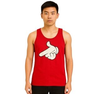 Crooks & Castles Red Tank Top Mickey Hands Medium